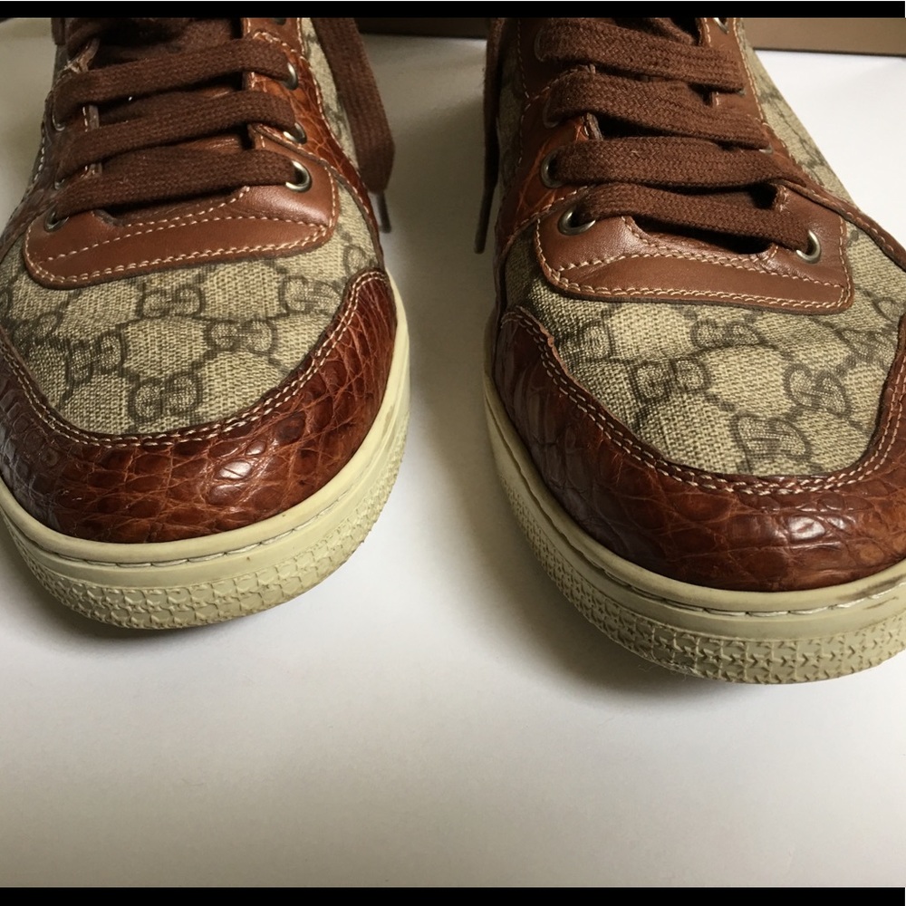 ❗️Sold ❗️Gucci Brown Men's Gg Plus High-top - Picture 3 of 8
